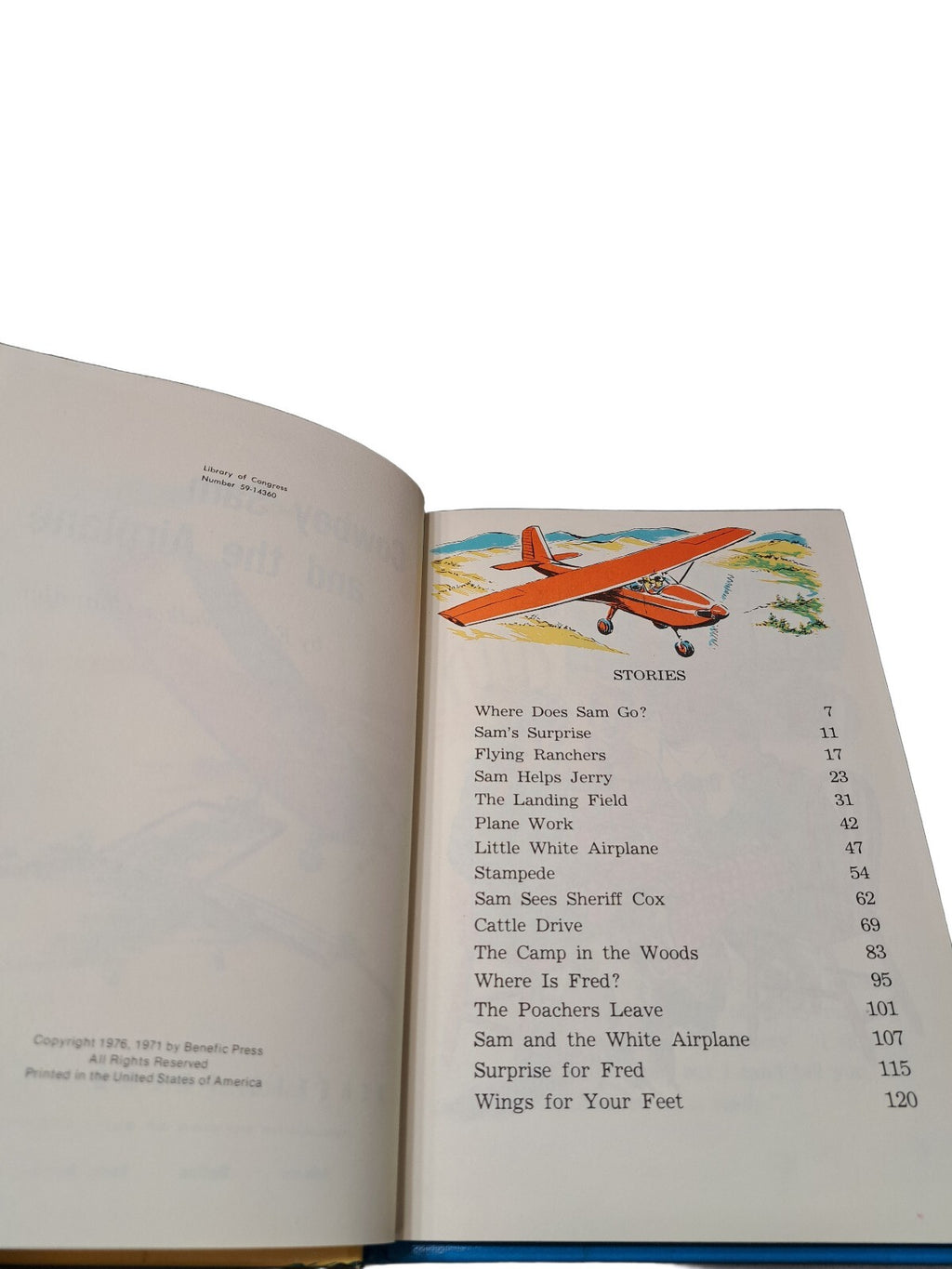 Vintage 1976 Cowboy Sam and the Airplane book by Edna Walker Chandler