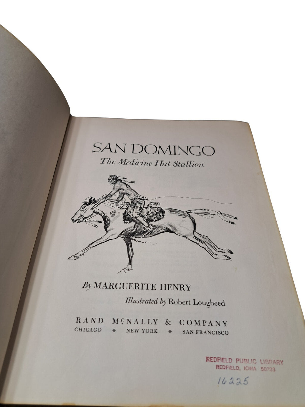 Vintage 1972 first printing of San Domingo: The Medicine Hat Stallion book
