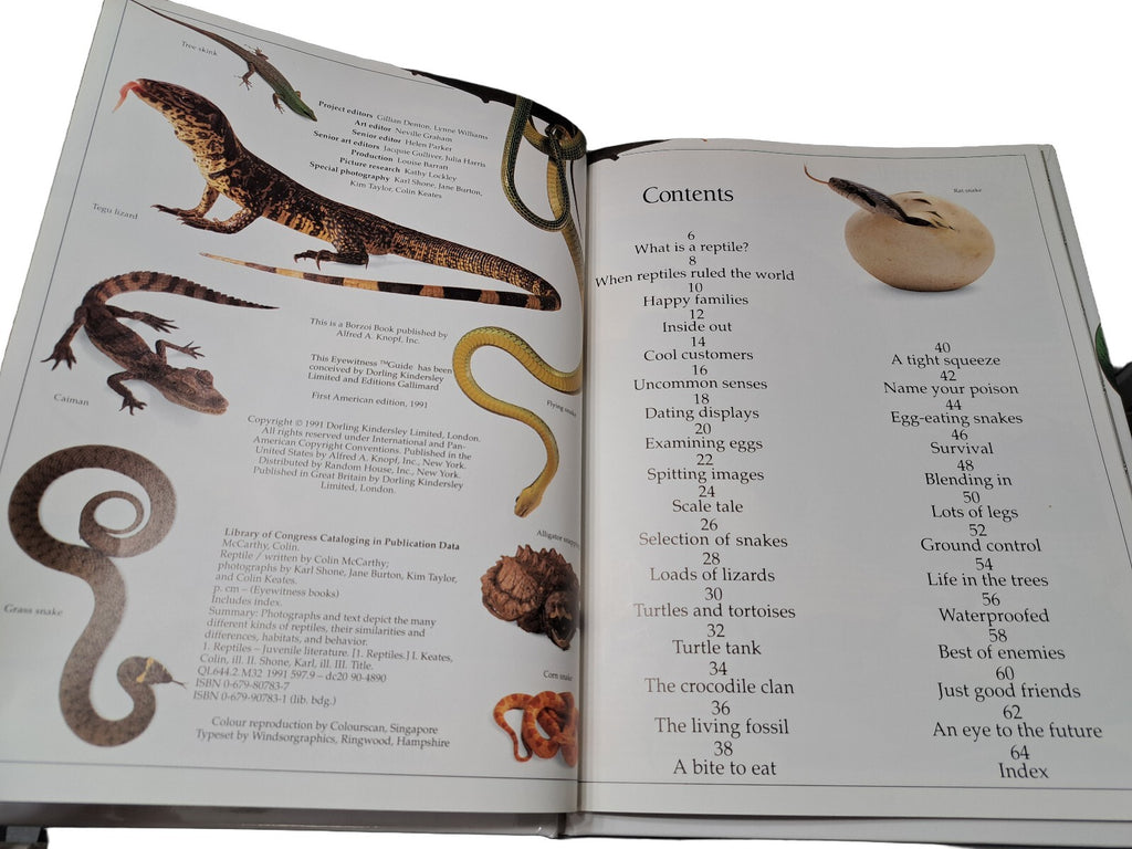 Vintage 1991 first edition of Reptile by Eyewitness Books