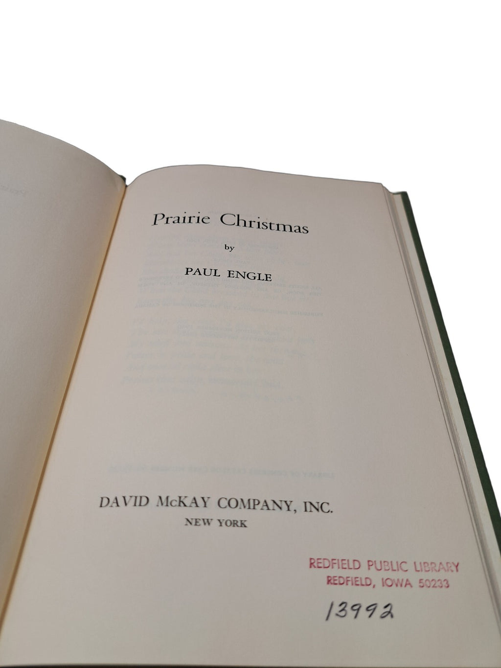 Vintage 1962 Prairie Christmas book by Paul Engle