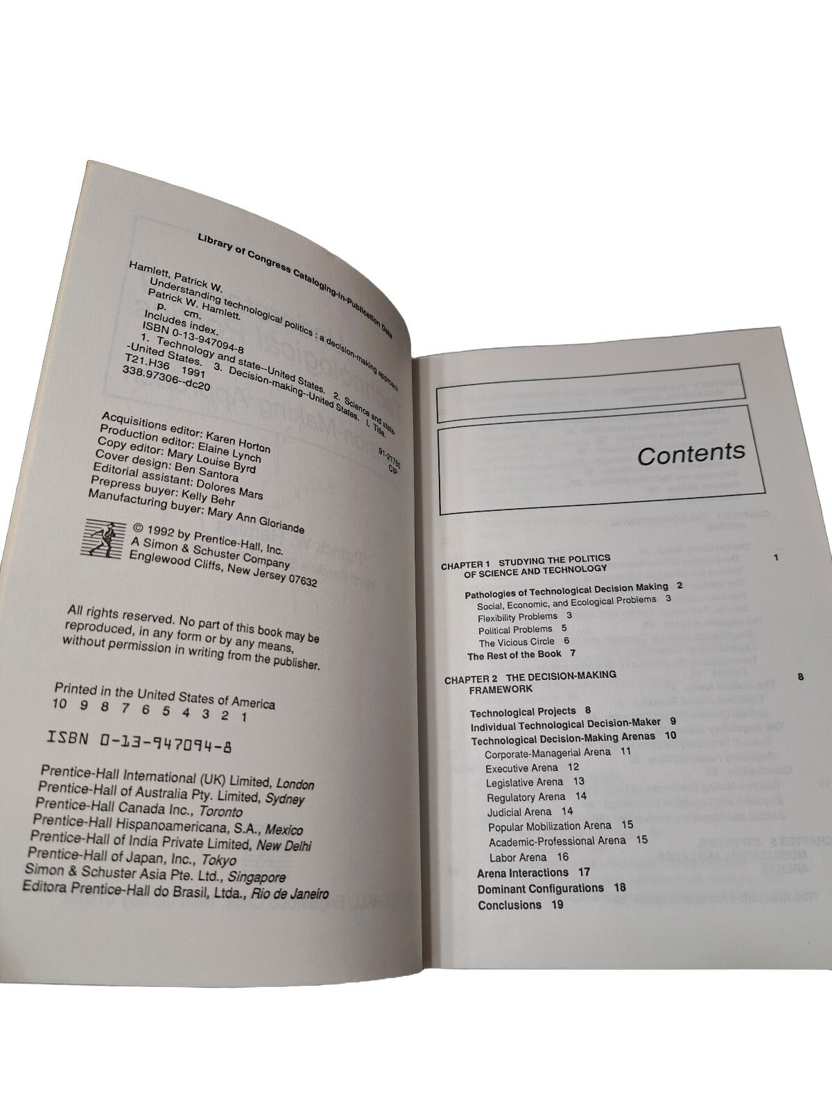 Vintage 1992 Understanding Technological Politics: A Decision-Making Approach by Patrick W Hamlett