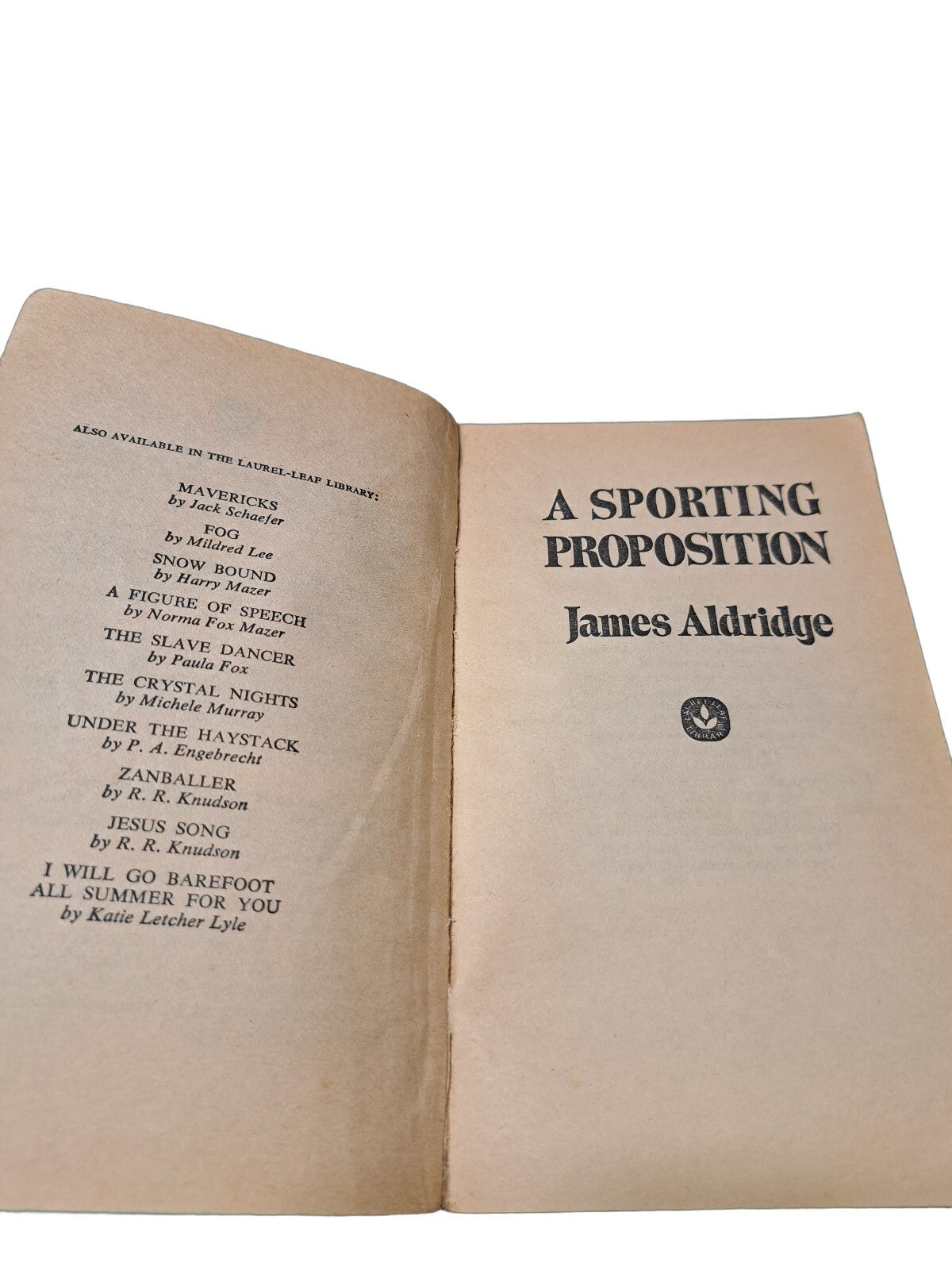 Vintage 1976 A Sporting Proposition book by James Aldridge