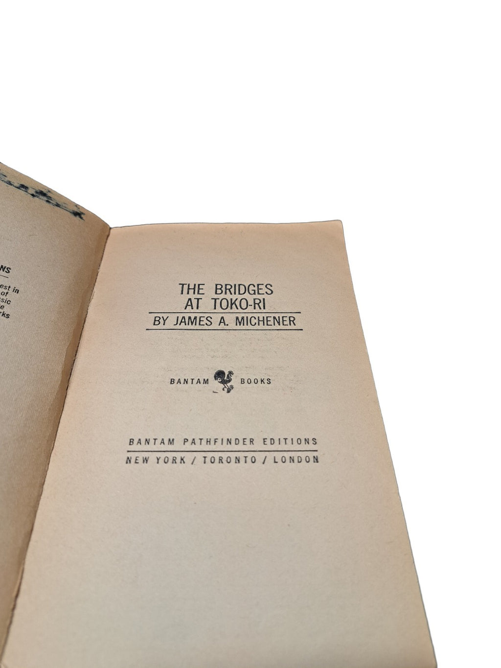 Vintage 1965 The Bridges At Toko-Ri book by James A Michener