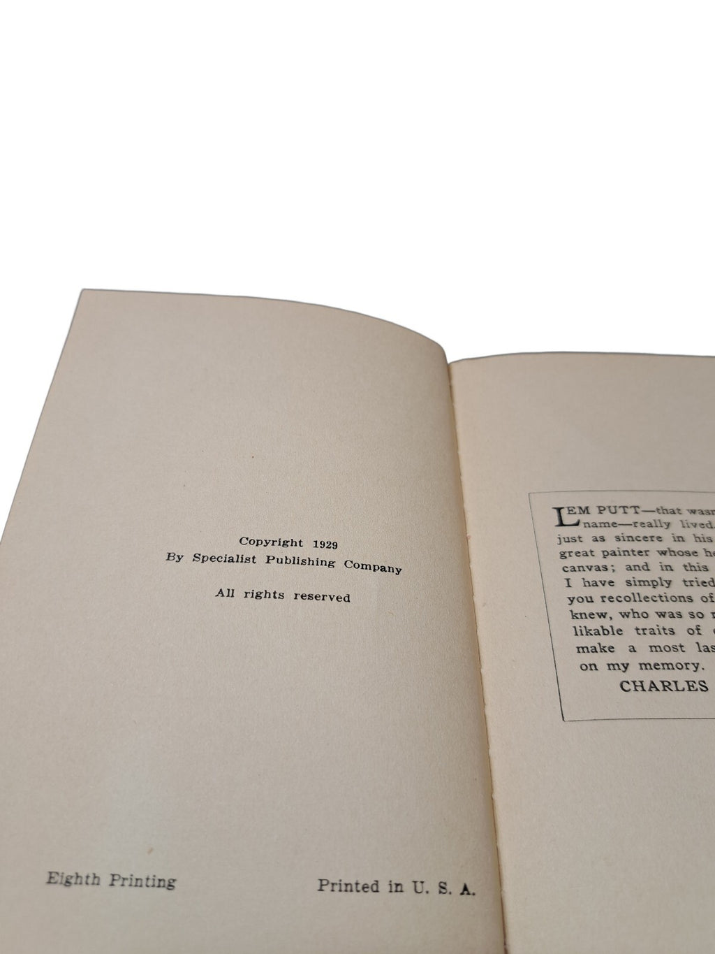 Vintage 1929 The Specialist book by Charles (Chic) Sale