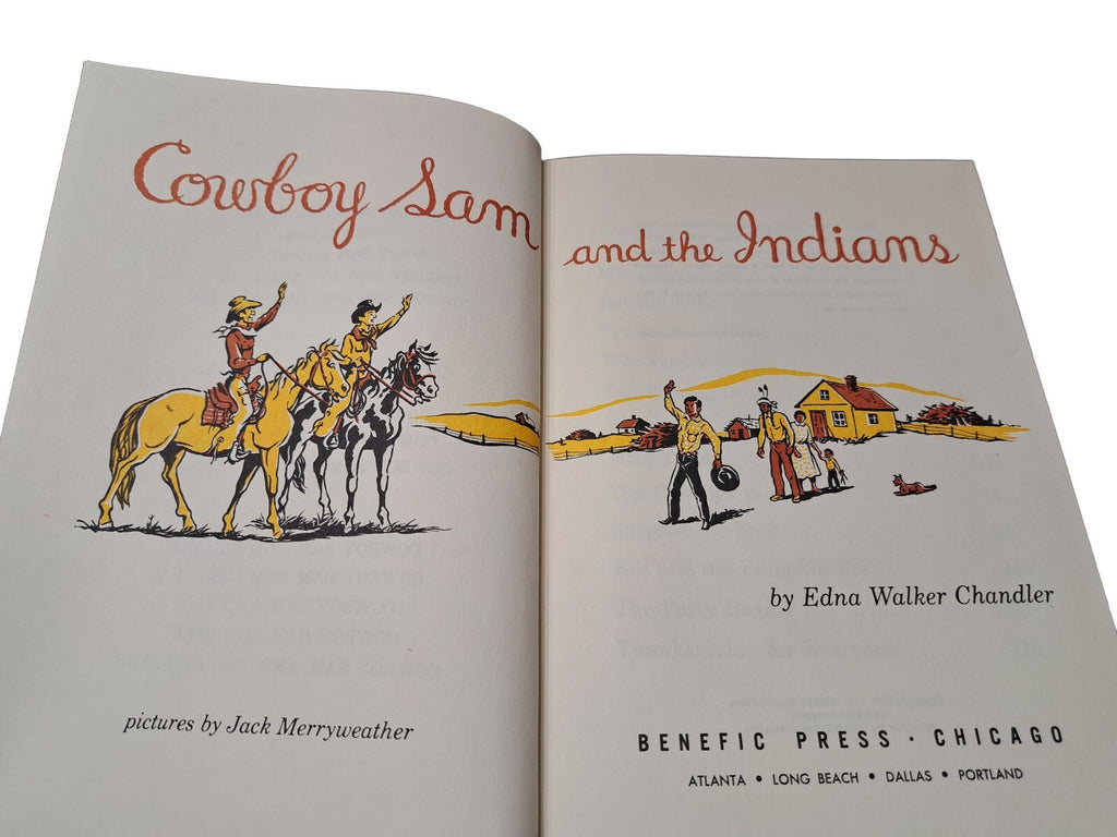 Vintage 1962 Cowboy Sam and the Indians book by Edna Walker Chandler