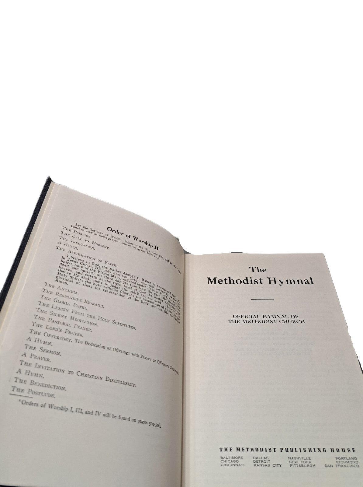 Vintage 1939 The Methodist Hymnal book