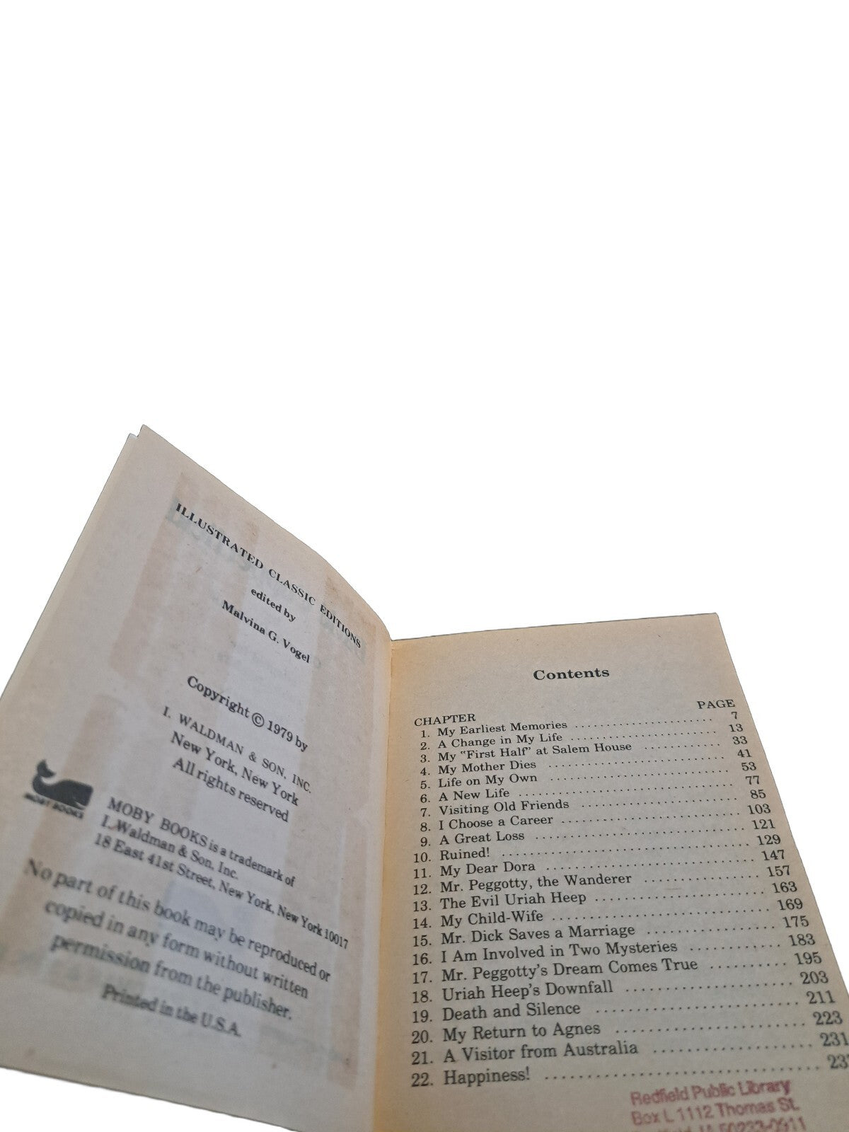Vintage 1979 David Copperfield book by Charles Dickens