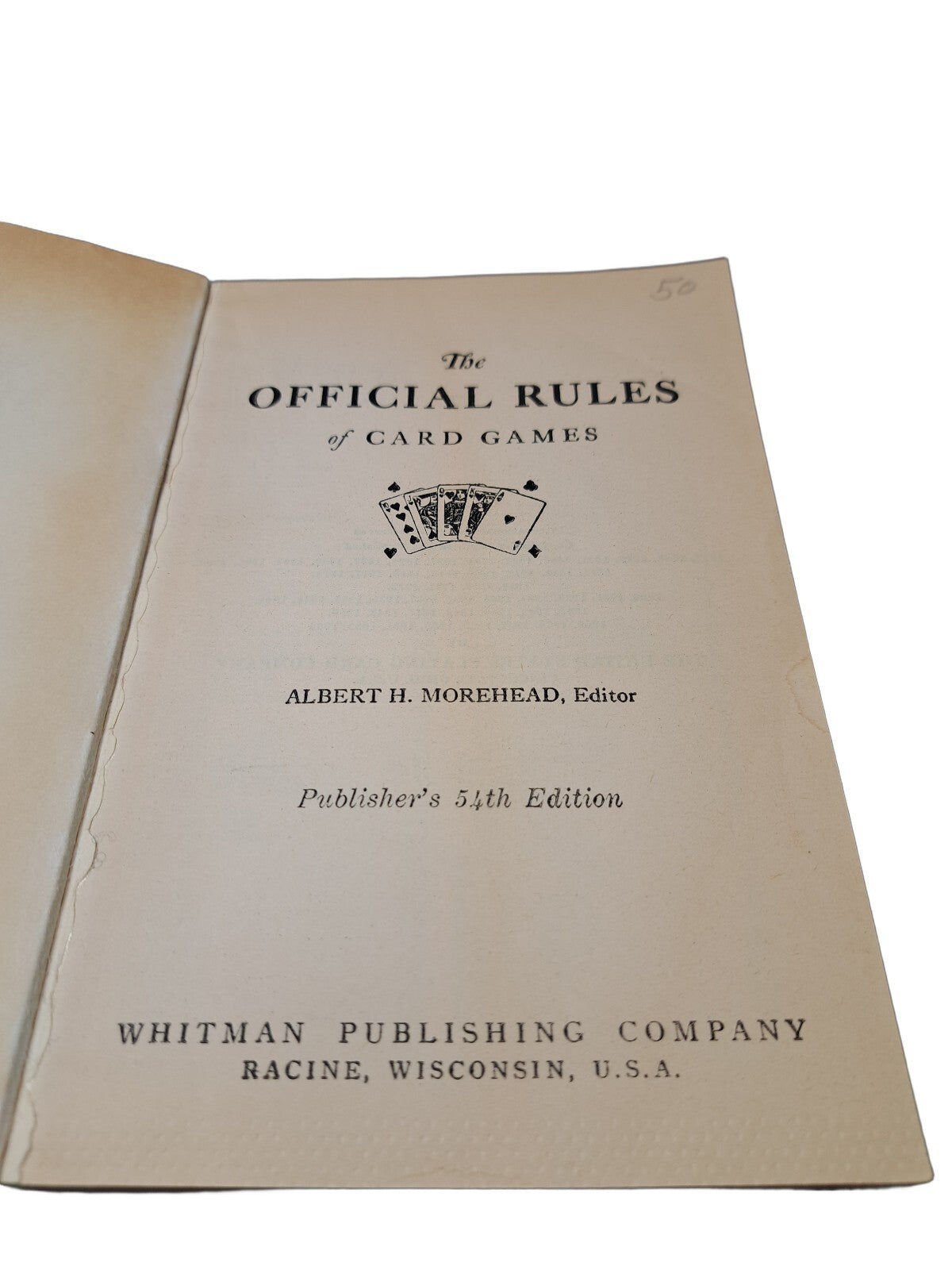 Vintage 1966 Official Rules of Card Games 54th edition book