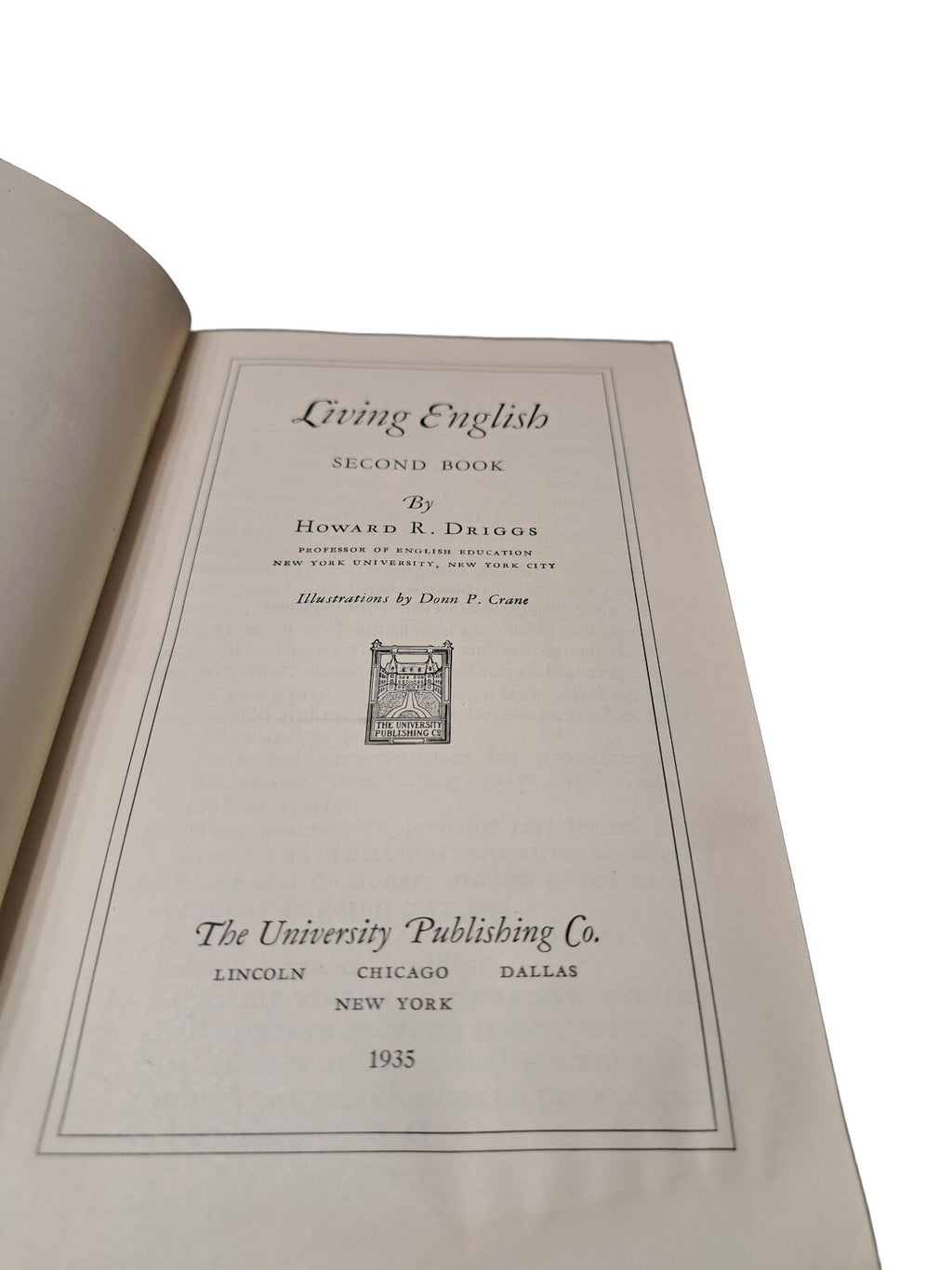 Vintage 1935 Living English: Second Book - Sixth Grade