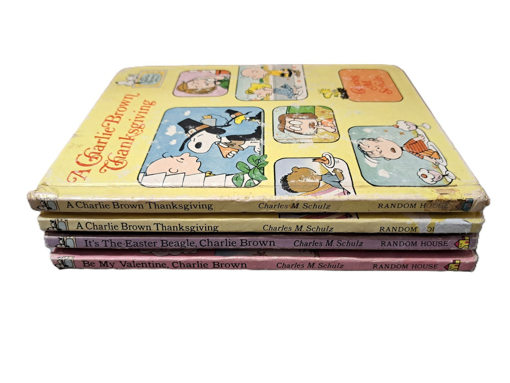 Vintage 1974/1976 A Charlie Brown Thanksgiving, Valentine & Easter books by Charles M Schulz