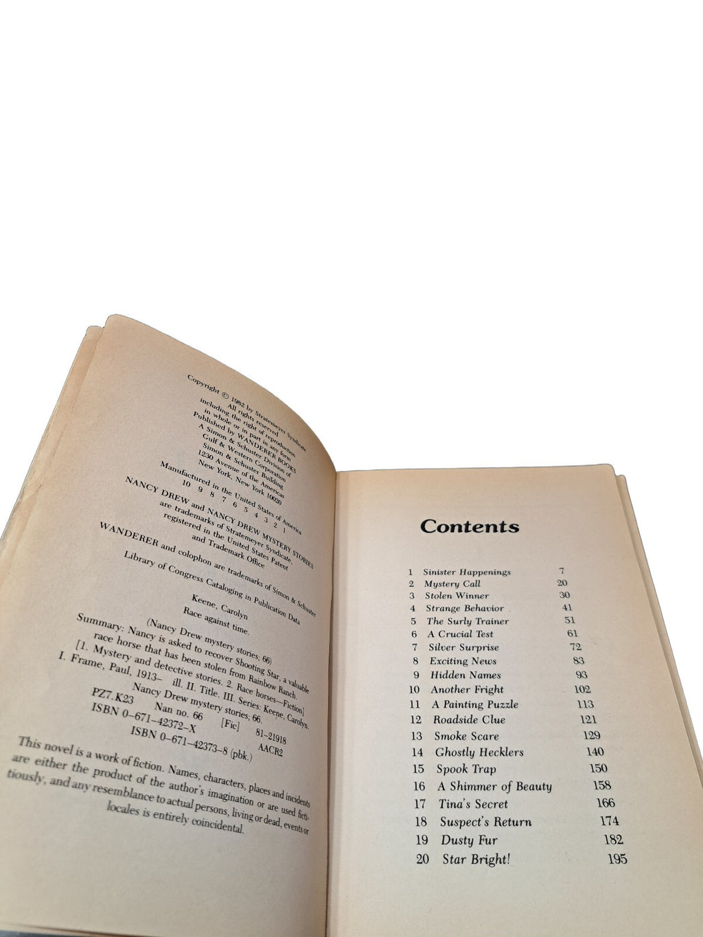 Vintage 1982 Race Against Time by Carolyn Keene a Nancy Drew book