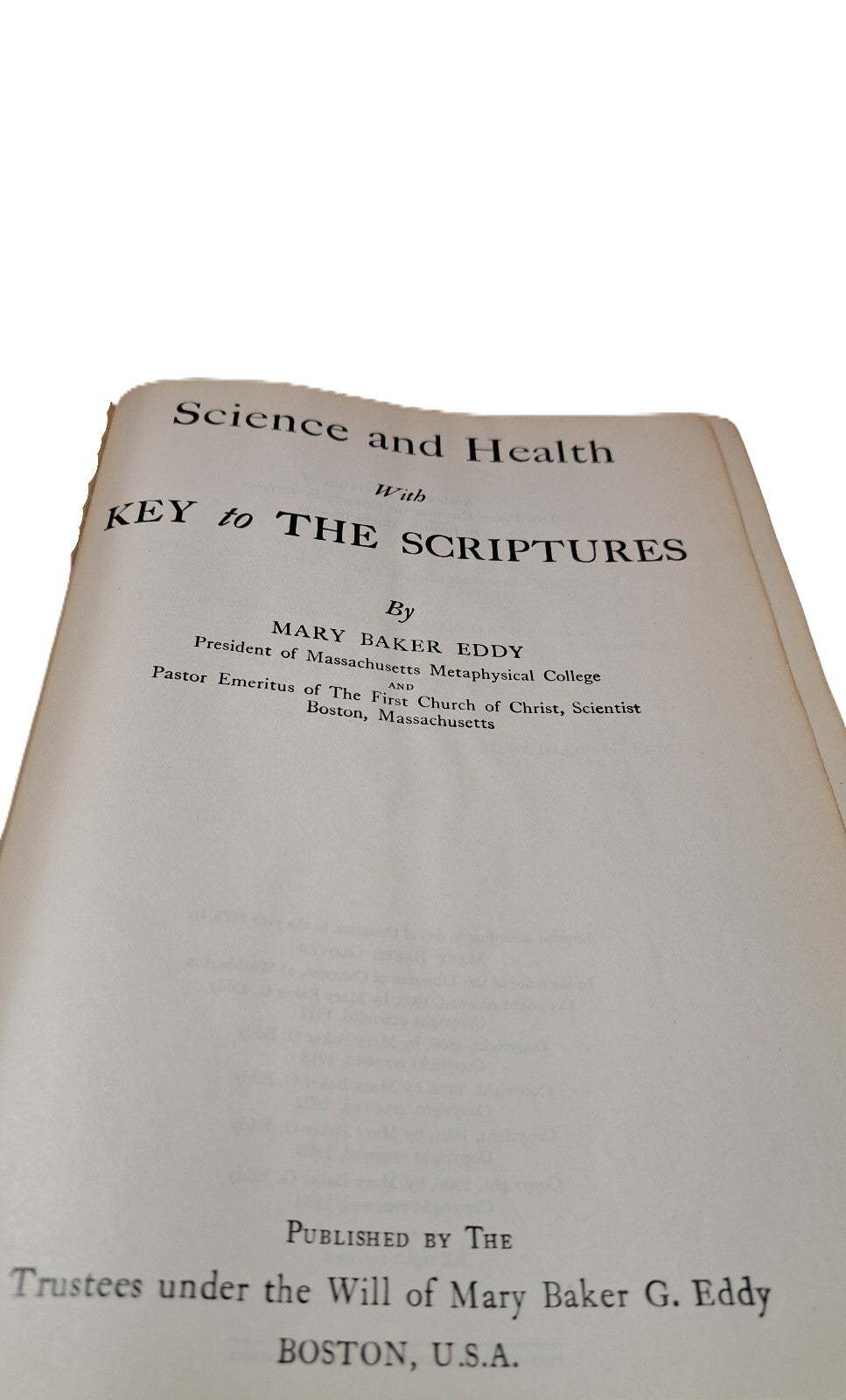 Vintage 1934 Science & Health with Key to the Scriptures book by Mary Baker Eddy