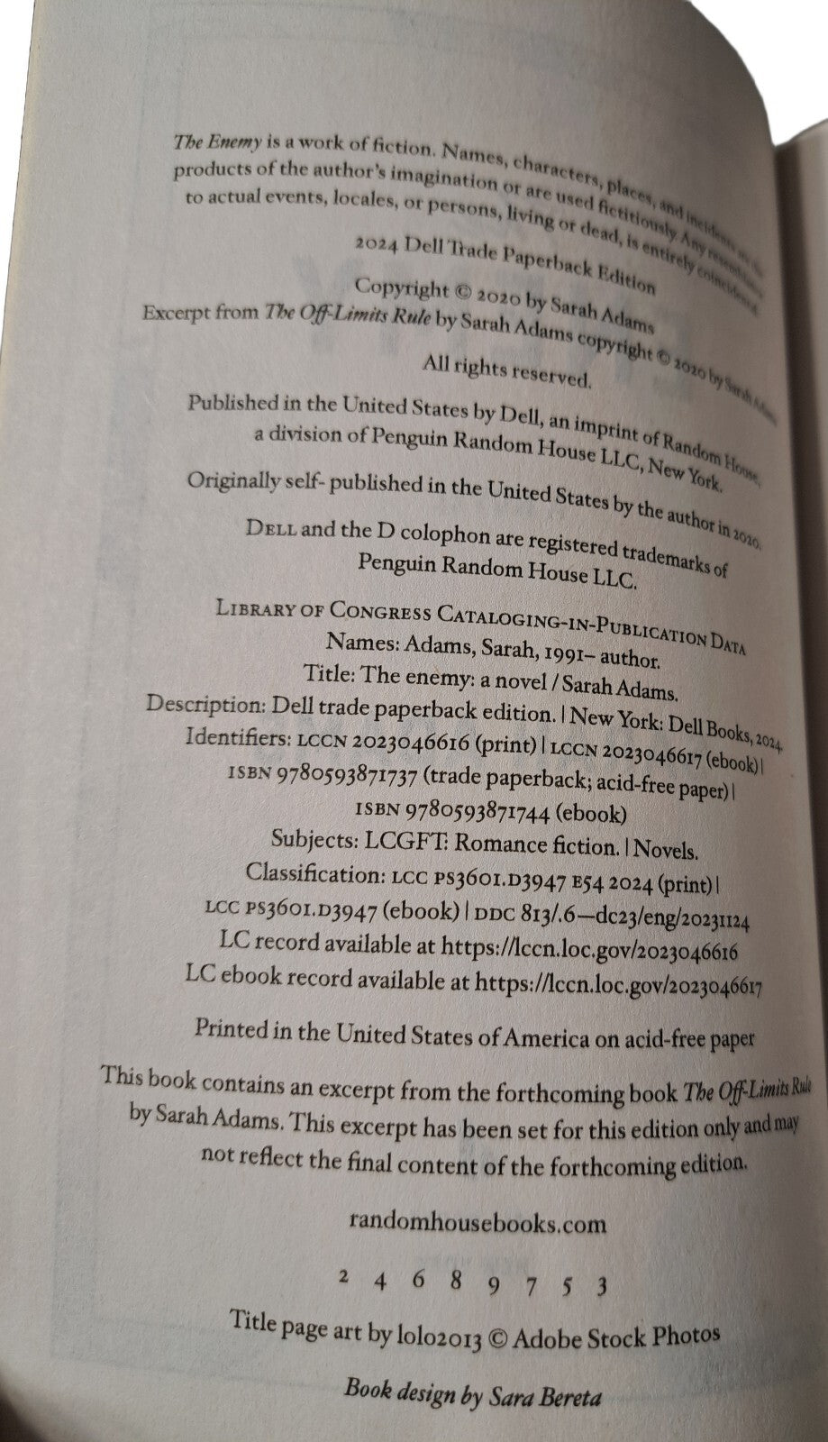 2020 The Enemy by Sarah Adams