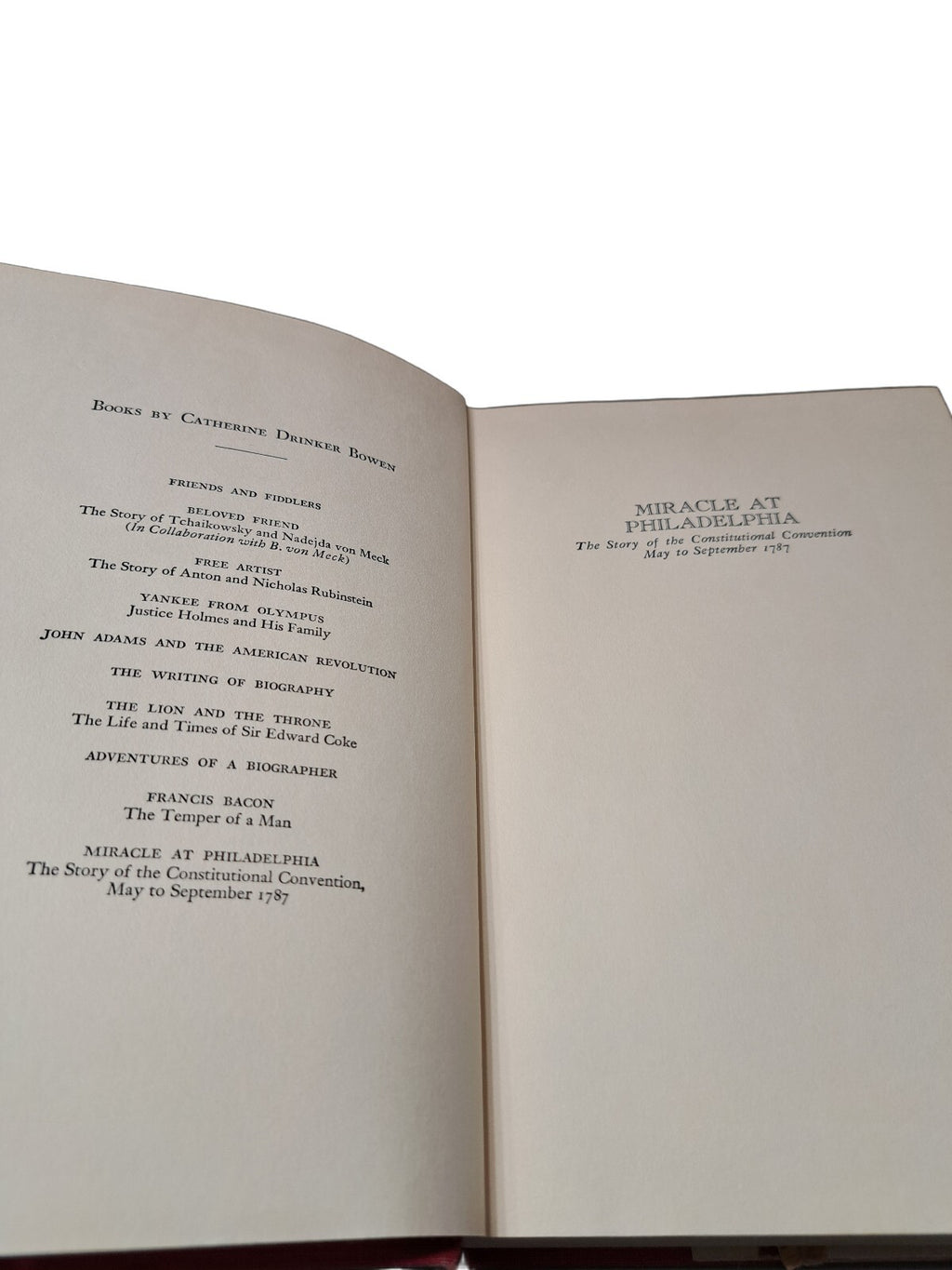 Vintage 1966 Miracle at Philadelphia by Catherine Drinker Bowen