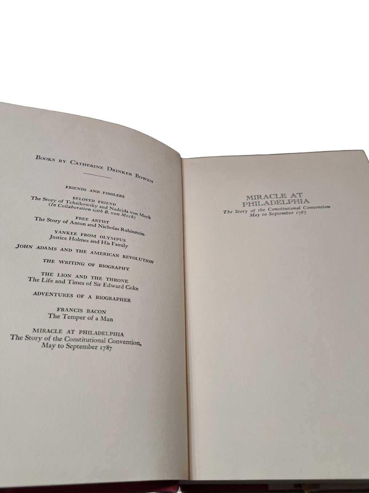 Vintage 1966 Miracle at Philadelphia by Catherine Drinker Bowen