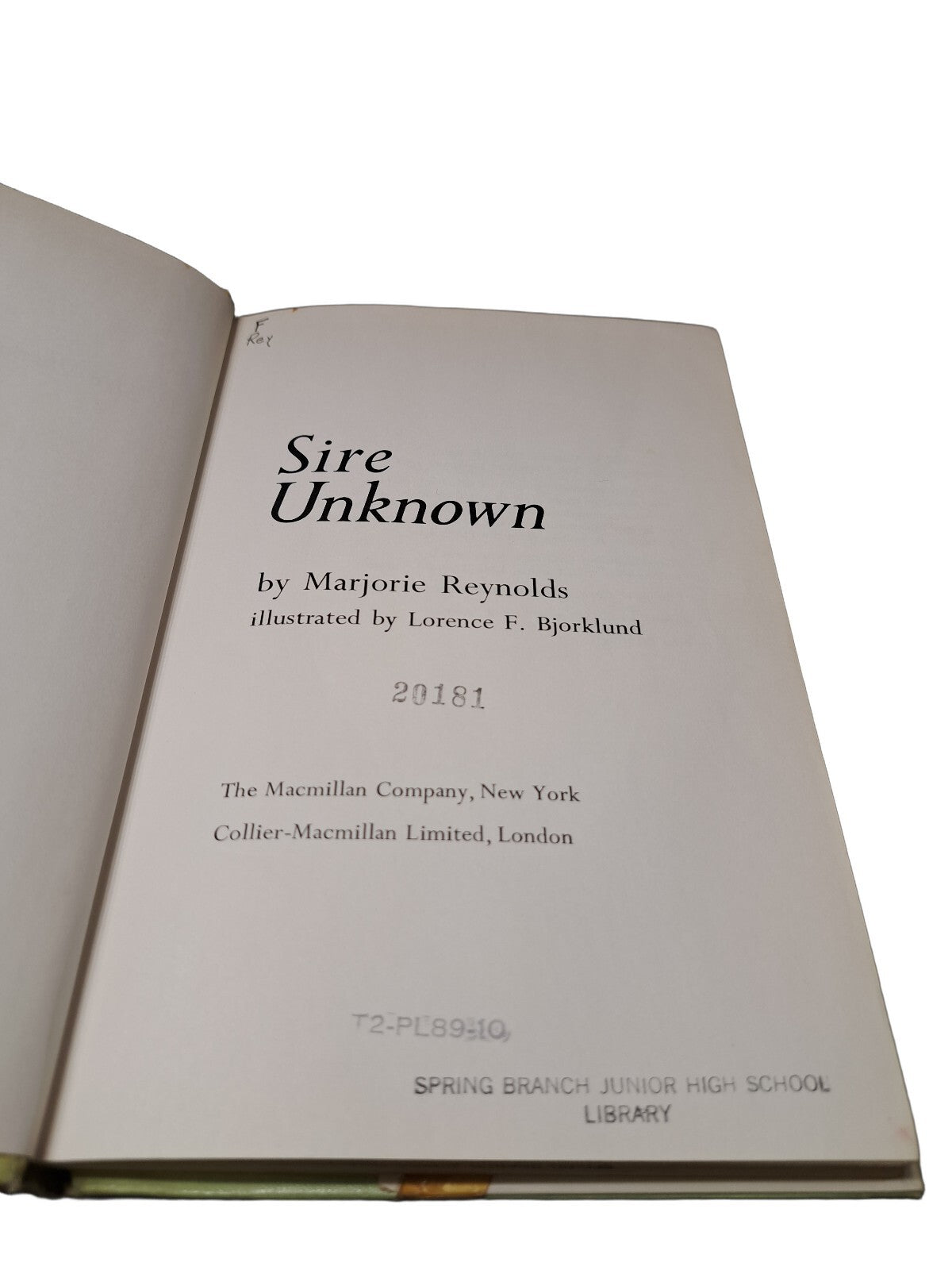 Vintage 1968 Sire Unknown book by Marjorie Reynolds