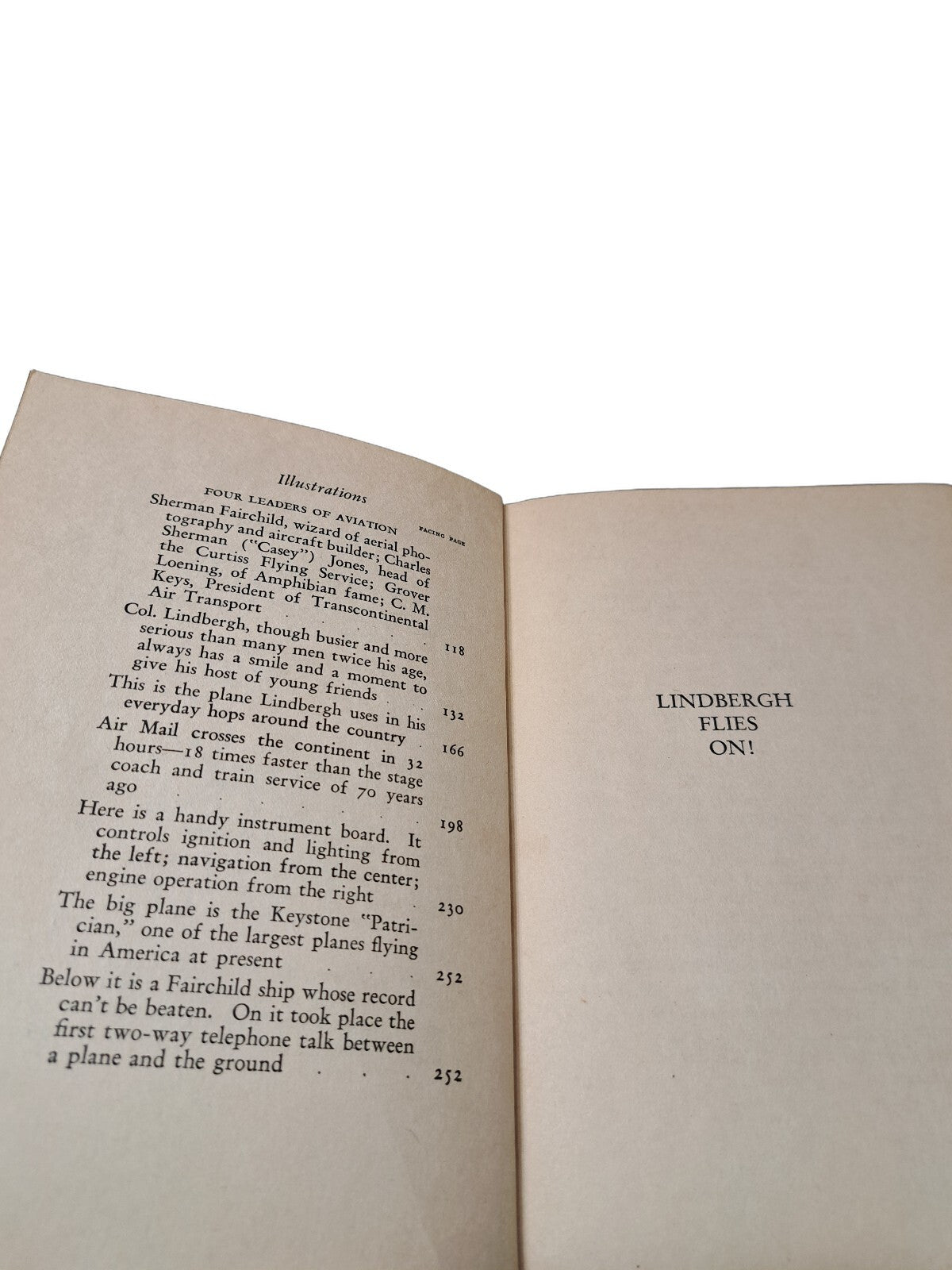 Vintage 1939 edition of Lindbergh Flies On! book by Earl Reeves