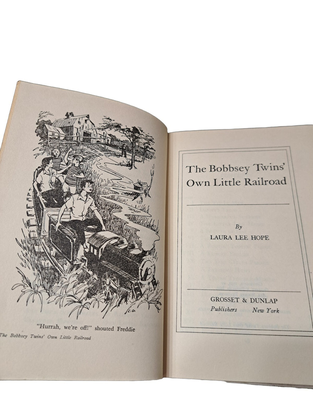 Vintage 1951 first edition of The Bobbsey Twins' Own Little Railroad book by Laura Lee Hope