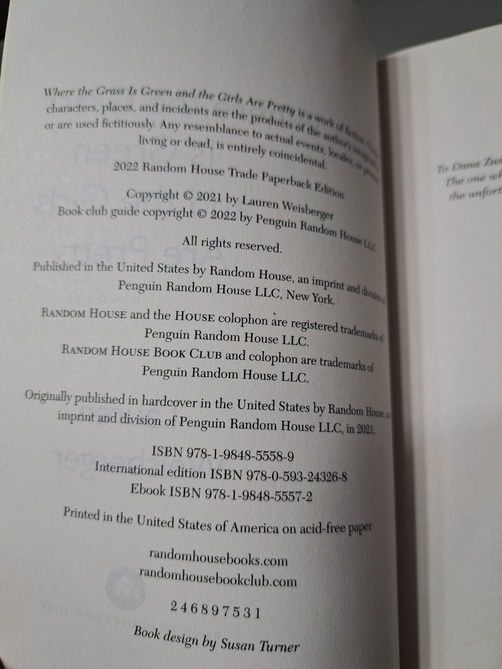 2022 Where the Grass is Green and the Girls Are Pretty by Lauren Weisberger