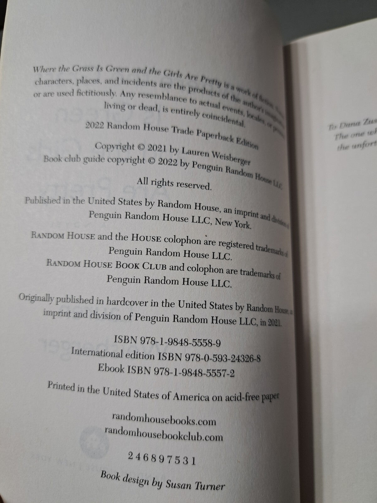 2022 Where the Grass is Green and the Girls Are Pretty by Lauren Weisberger
