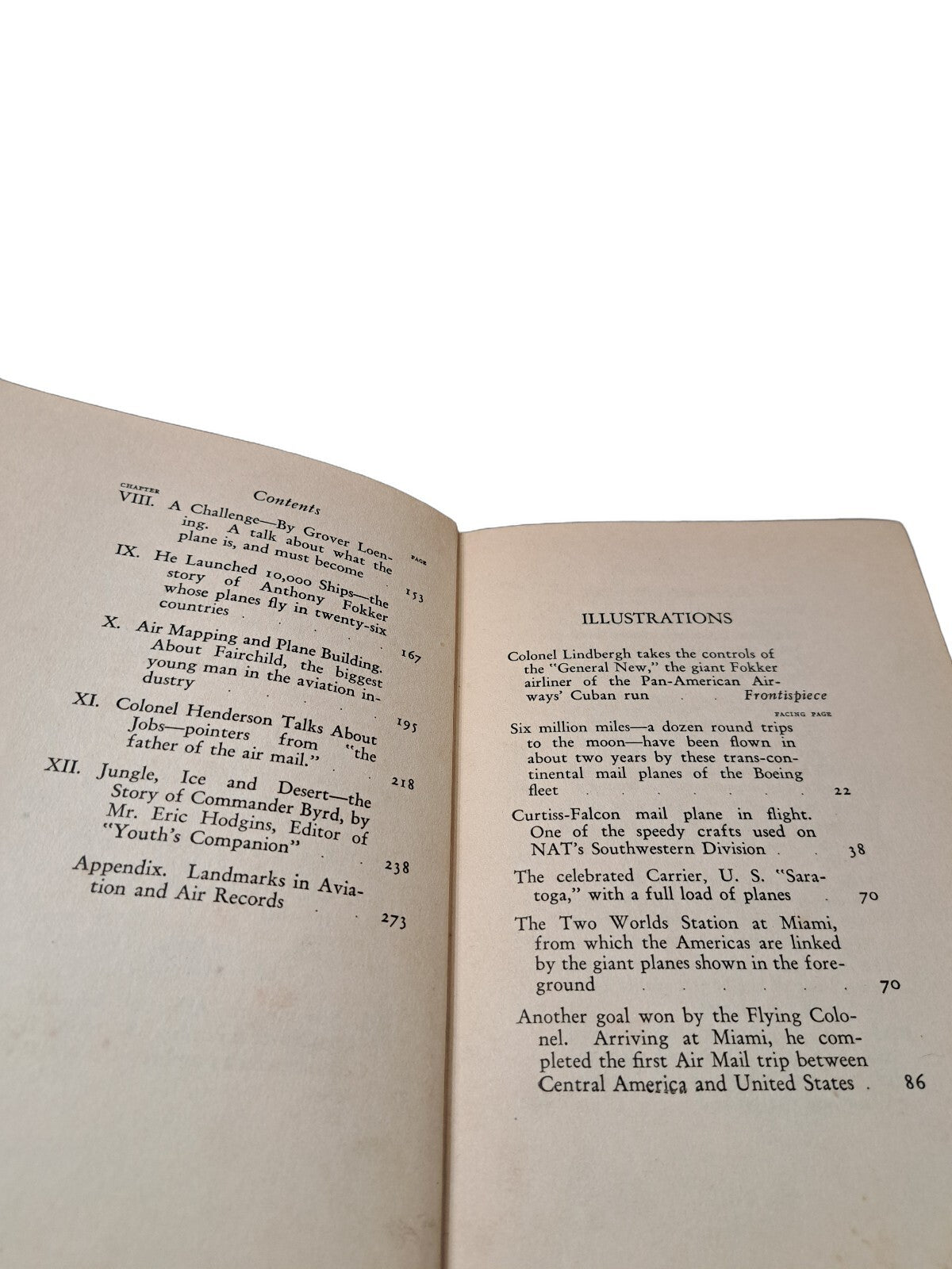 Vintage 1939 edition of Lindbergh Flies On! book by Earl Reeves