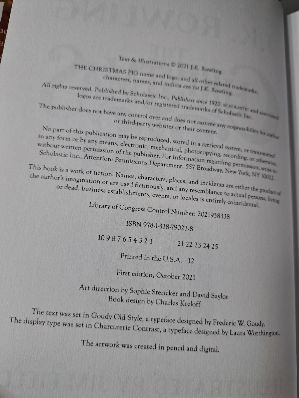 2021 The Christmas Pig by J K Rowling