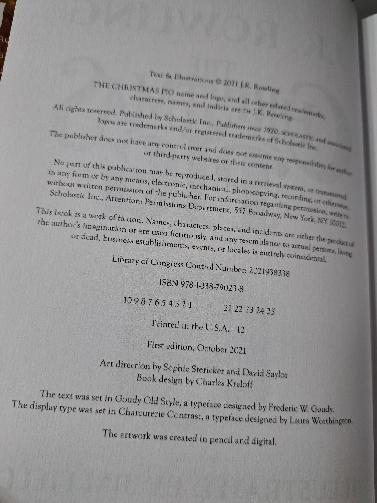 2021 The Christmas Pig by J K Rowling