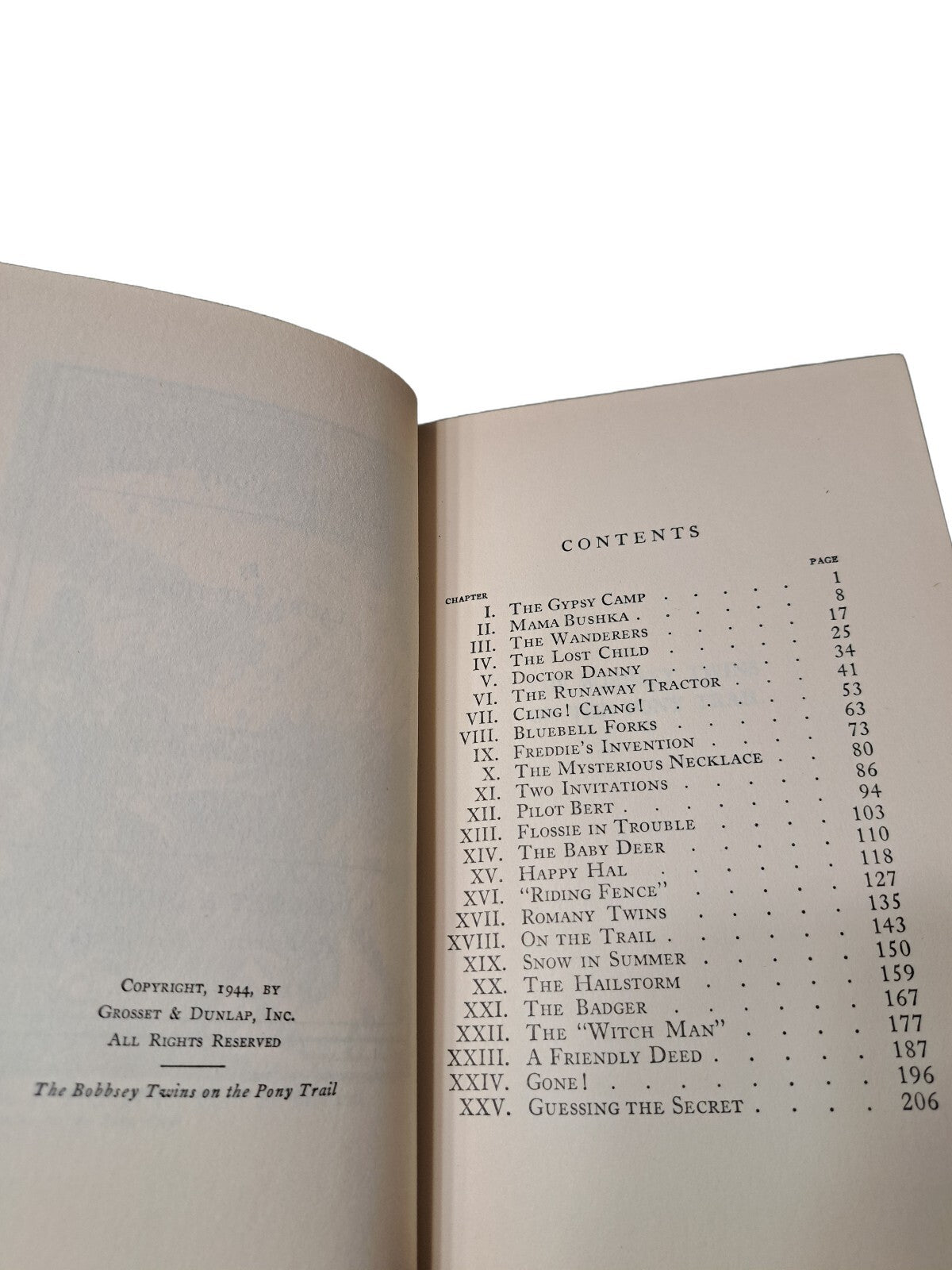 Vintage 1944 first edition of The Bobbsey Twins on the Pony Trail book by Laura Lee Hope