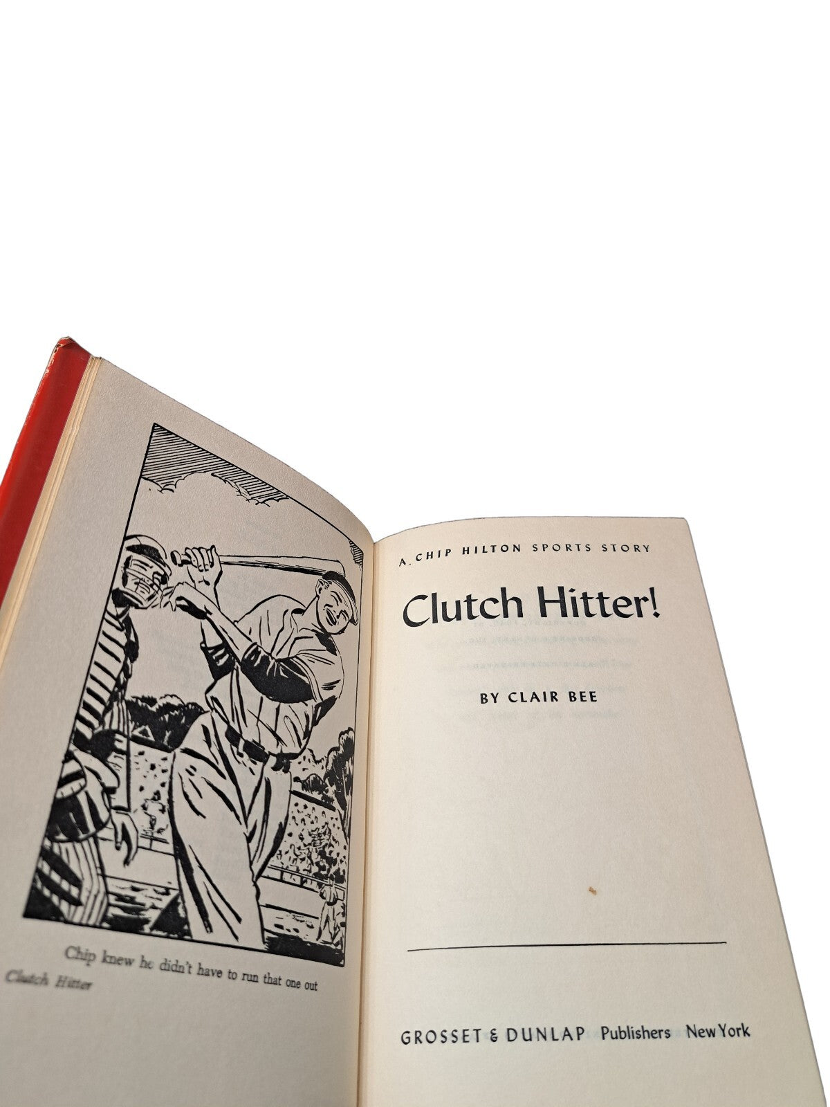 Vintage 1949 Clutch Hitter! A Chip Hilton Sports Story book by Clair Bee