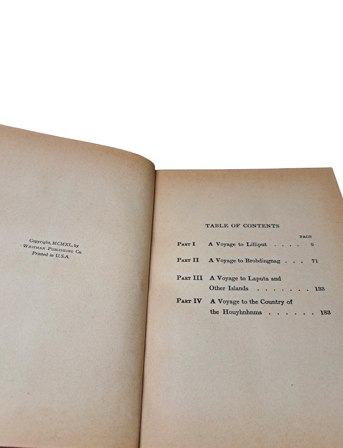 Vintage Gulliver's Travels book by Jonathan Swift