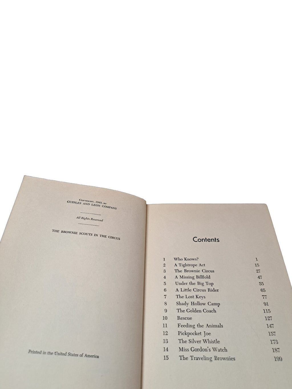 Vintage 1949 The Brownie Scouts in the Circus book by Mildred Wirt