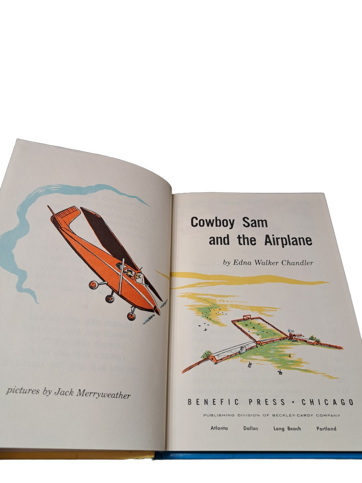 Vintage 1976 Cowboy Sam and the Airplane book by Edna Walker Chandler