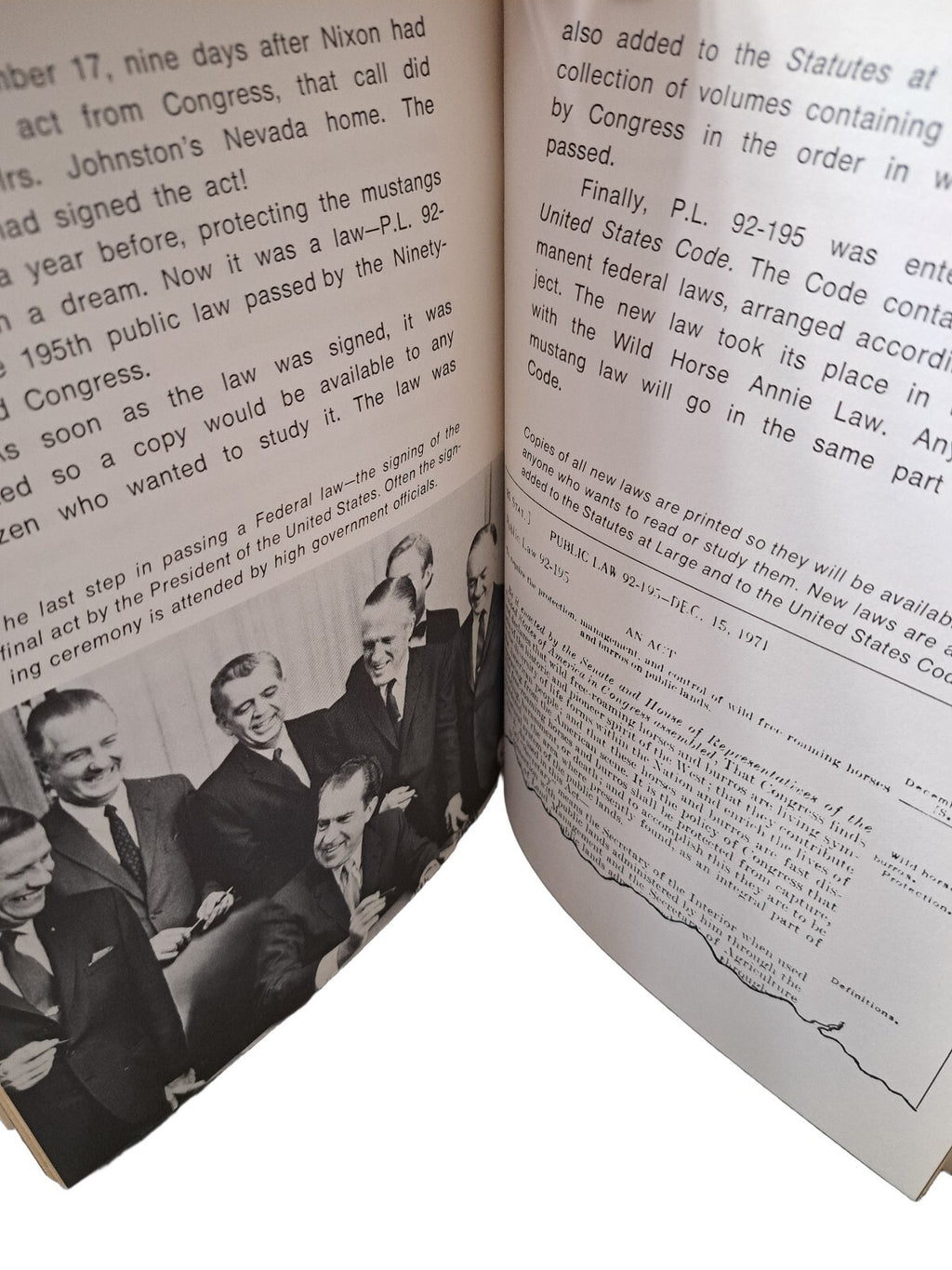 Vintage 1974 Save the Mustangs! How a Federal Law is Passed book by Ann E Weiss