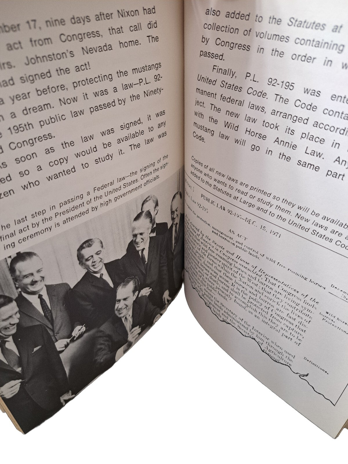 Vintage 1974 Save the Mustangs! How a Federal Law is Passed book by Ann E Weiss