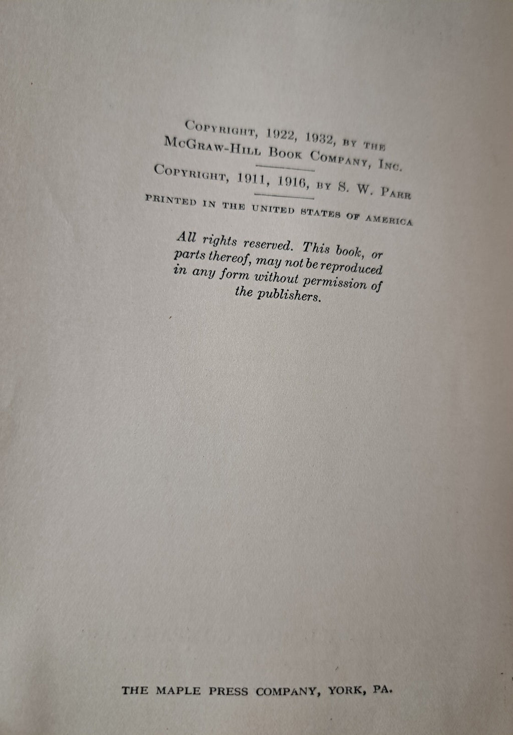 Vintage 1932 The Analysis of Fuel, Gas, Water and Lubricants book by S. W. Parr