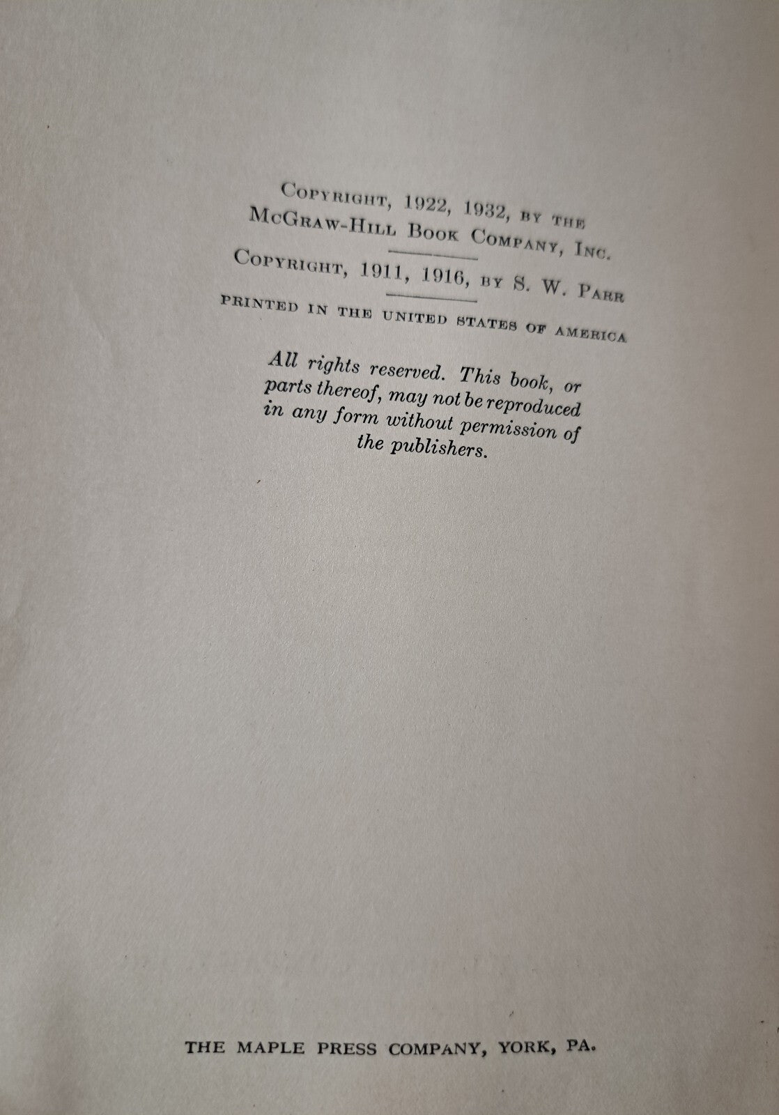 Vintage 1932 The Analysis of Fuel, Gas, Water and Lubricants book by S. W. Parr