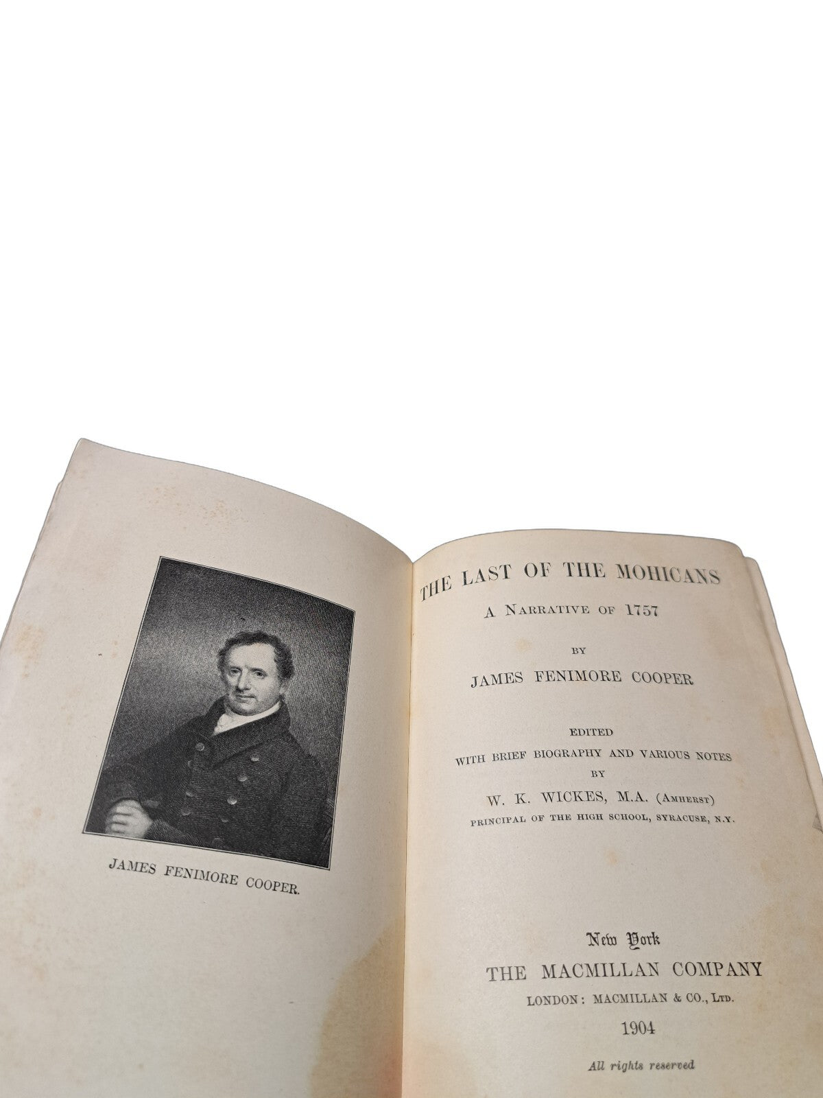 Vintage 1904 The Last of the Mohicans: A Narrative of 1757 by James Cooper