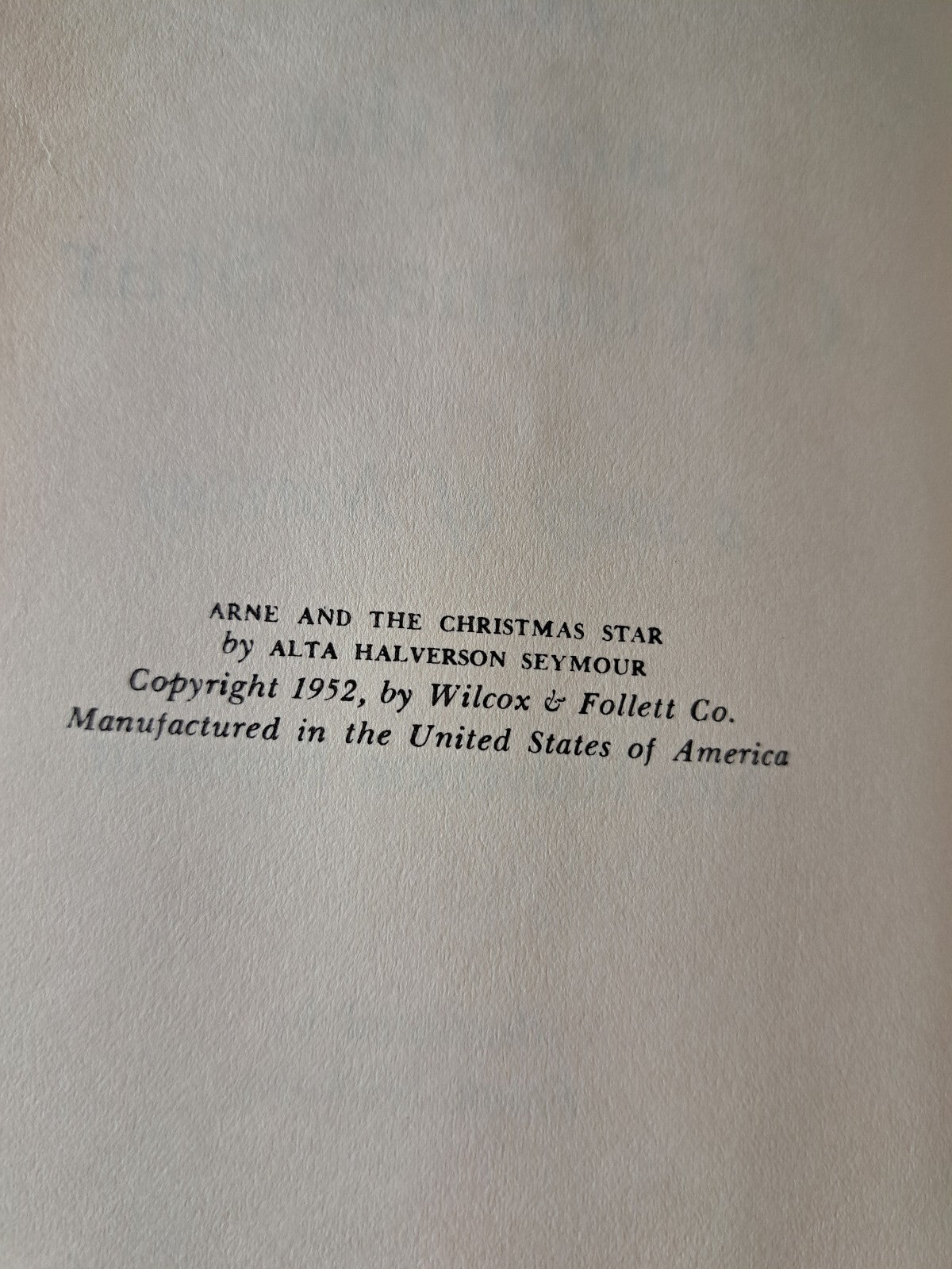 Vintage 1952 Arne and the Christmas Star, a Story of Norway