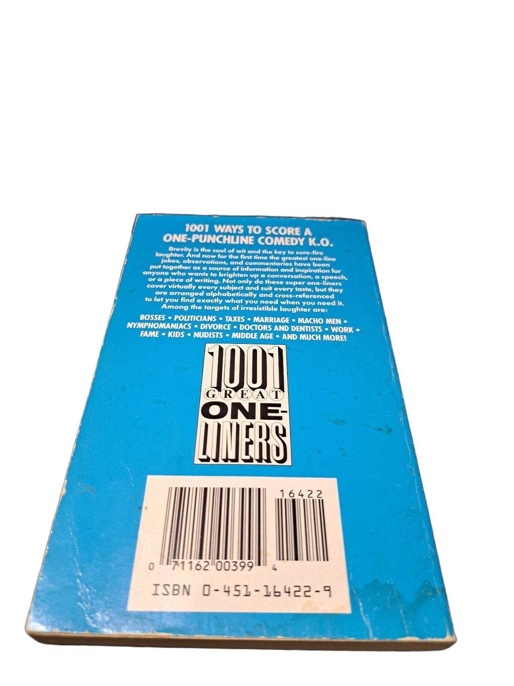 Vintage 1989 1,001 Great One-Liners by Jeff Rovin