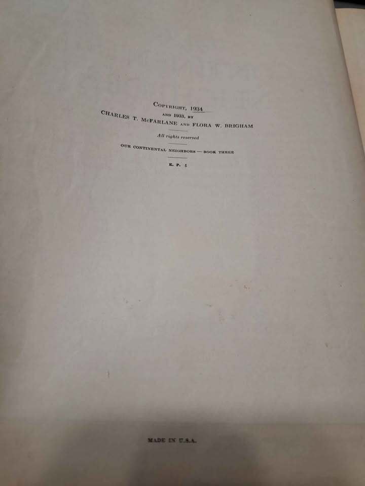 Vintage 1934 Our World and Ourselves: Our Continental Neighbors