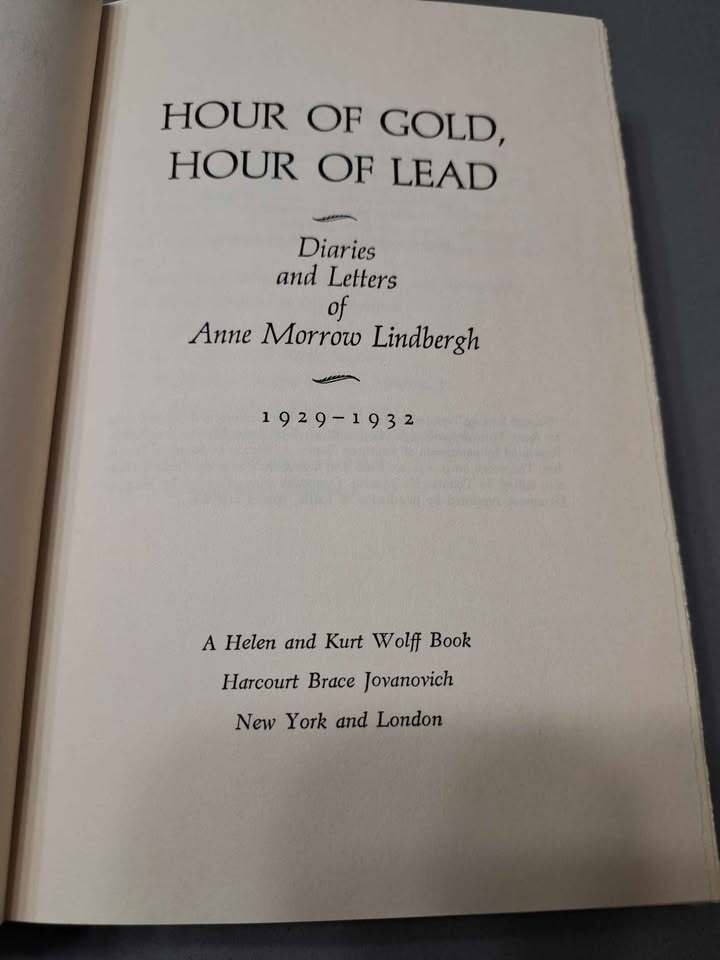 Vintage 1973 Hour of Gold, Hour of Lead by Anne Morrow Lindbergh